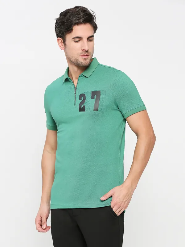 Being Human Clothing Men Regular Fit Polo Neck T-Shirts-Jet Black