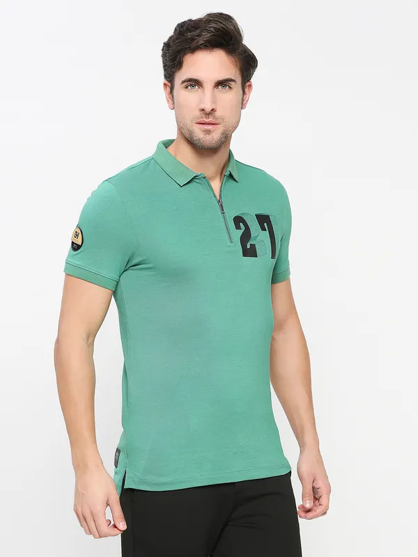 Being Human Clothing Men Regular Fit Polo Neck T-Shirts-Jet Black