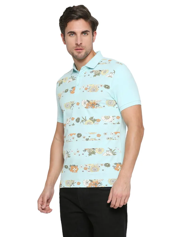 Being Human Clothing Men Regular Fit Polo Neck T-Shirts-Deep Teal