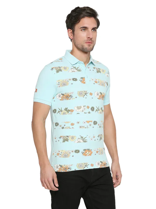 Being Human Clothing Men Regular Fit Polo Neck T-Shirts-Deep Teal