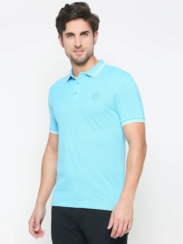 Being Human Regular Fit Men Polo Neck T-Shirts-Aquarius