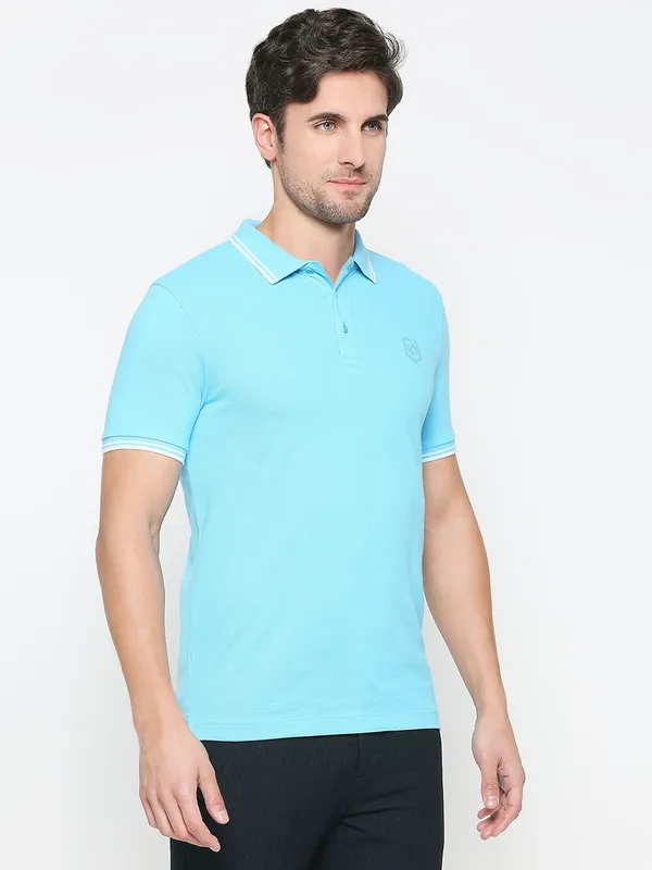 Being Human Regular Fit Men Polo Neck T-Shirts-Aquarius