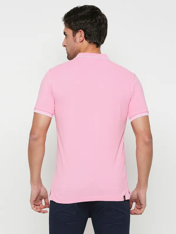 Being Human Regular Fit Men Polo Neck T-Shirts-Sachet Pink