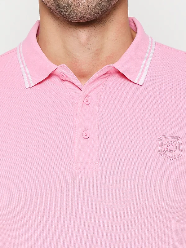 Being Human Regular Fit Men Polo Neck T-Shirts-Sachet Pink