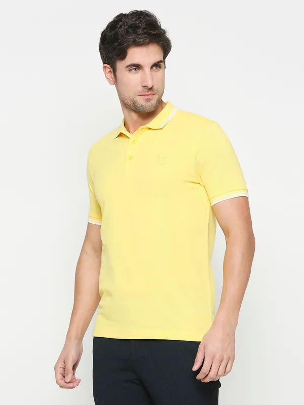 Being Human Regular Fit Men Polo Neck T-Shirts-Vibrant Yellow