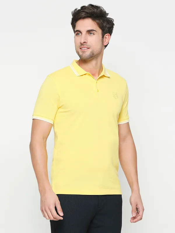 Being Human Regular Fit Men Polo Neck T-Shirts-Vibrant Yellow