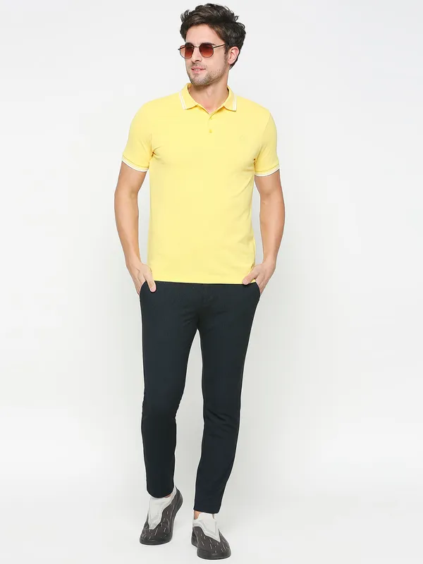 Being Human Regular Fit Men Polo Neck T-Shirts-Vibrant Yellow