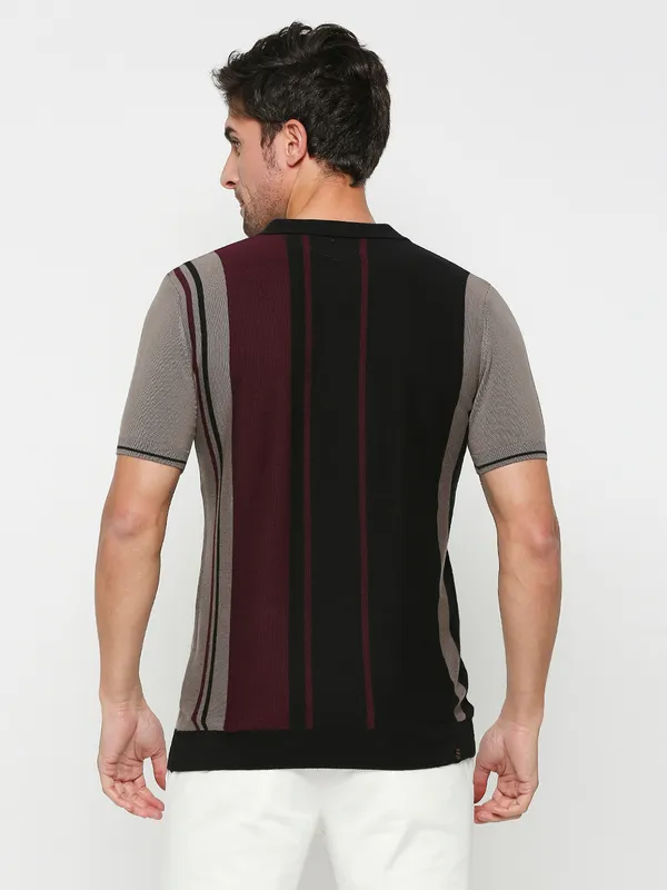 Being Human Clothing Men Regular Fit Polo Neck T-Shirts-Black