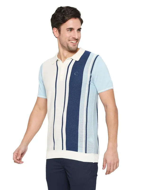 Being Human Clothing Men Regular Fit Polo Neck T-Shirts-Off White