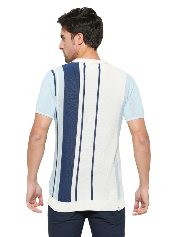 Being Human Clothing Men Regular Fit Polo Neck T-Shirts-Off White