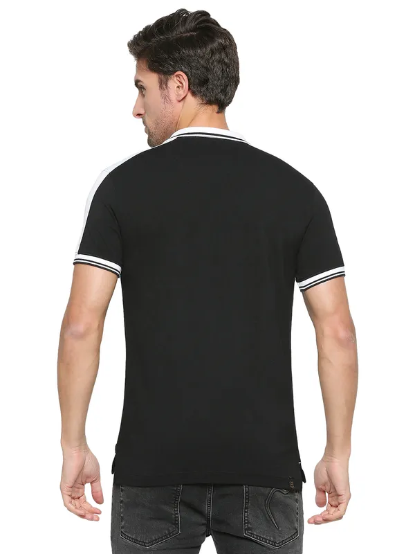 Being Human Clothing Men Regular Fit Polo Neck T-Shirts-Black