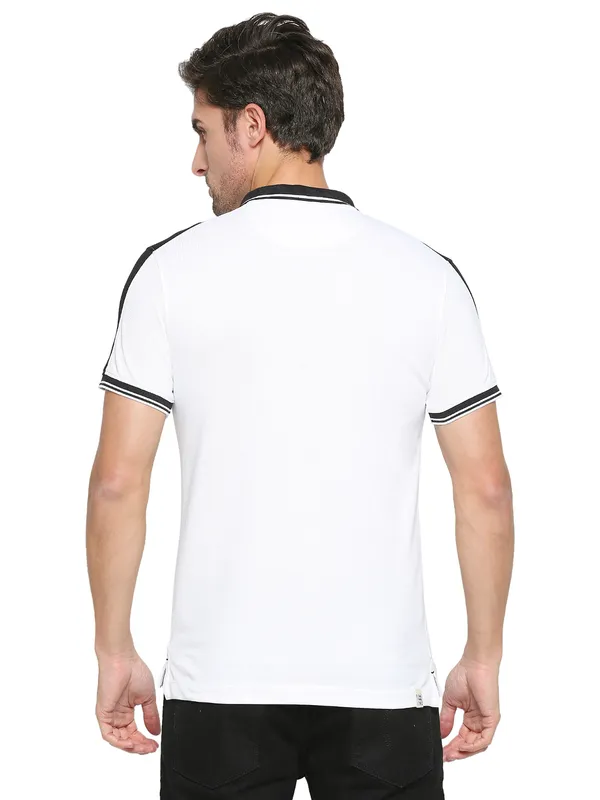 Being Human Clothing Men Regular Fit Polo Neck T-Shirts-White