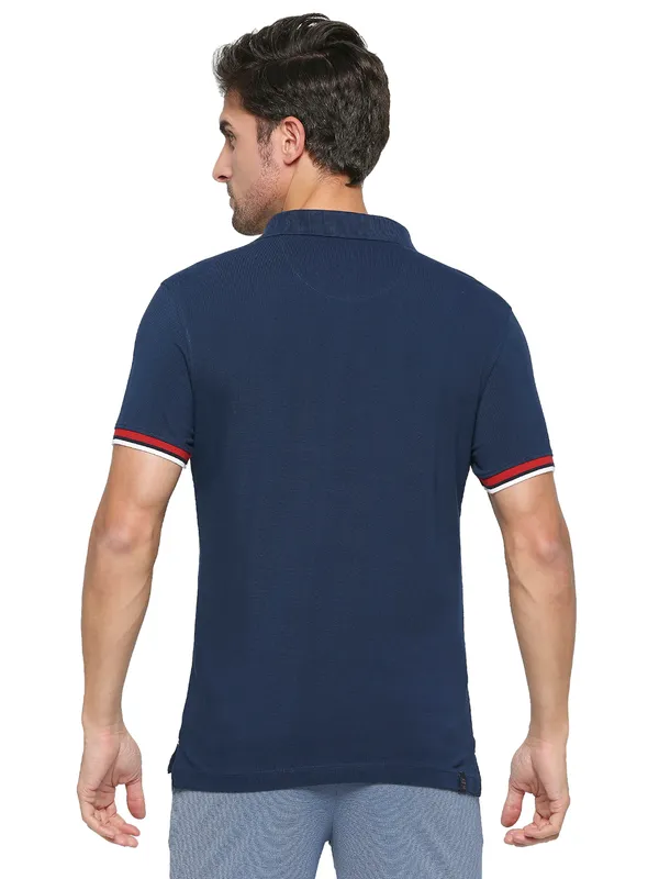 Being Human Clothing Men Regular Fit Polo Neck T-Shirts-Navy