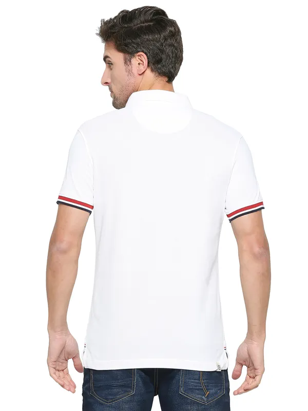 Being Human Clothing Men Regular Fit Polo Neck T-Shirts-White