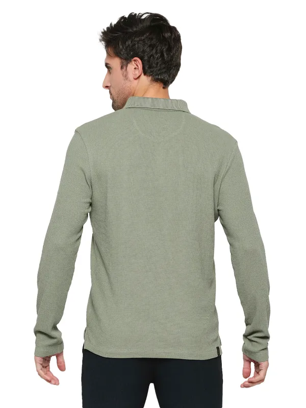 Being Human Clothing Men Regular Fit Polo Neck T-Shirts-Fresh Olive
