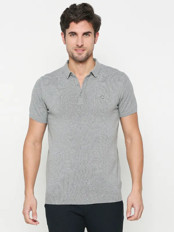 Being Human Clothing Men Regular Fit T-Shirts-Grey Melange