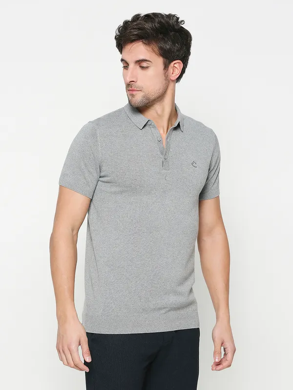Being Human Clothing Men Regular Fit T-Shirts-Grey Melange