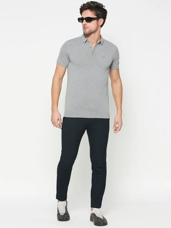 Being Human Clothing Men Regular Fit T-Shirts-Grey Melange