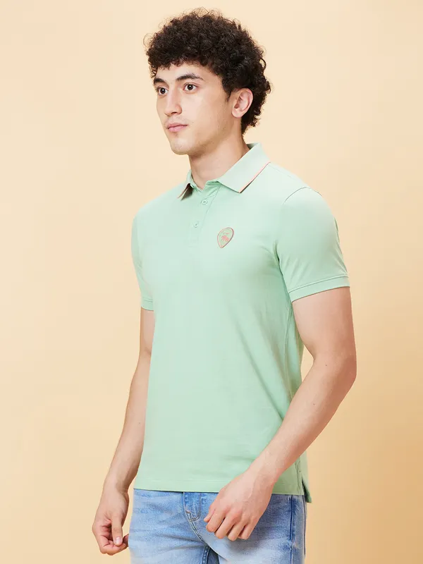 Being Human Clothing Men Regular Fit T-Shirts-Green Foam