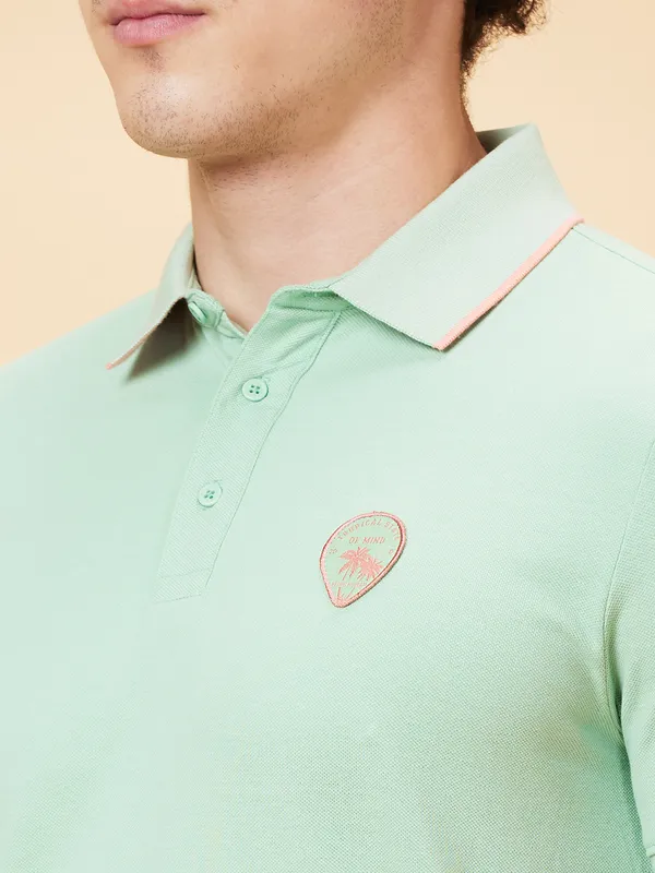 Being Human Clothing Men Regular Fit T-Shirts-Green Foam