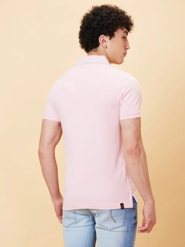 Being Human Clothing Men Regular Fit T-Shirts-Powder Pink