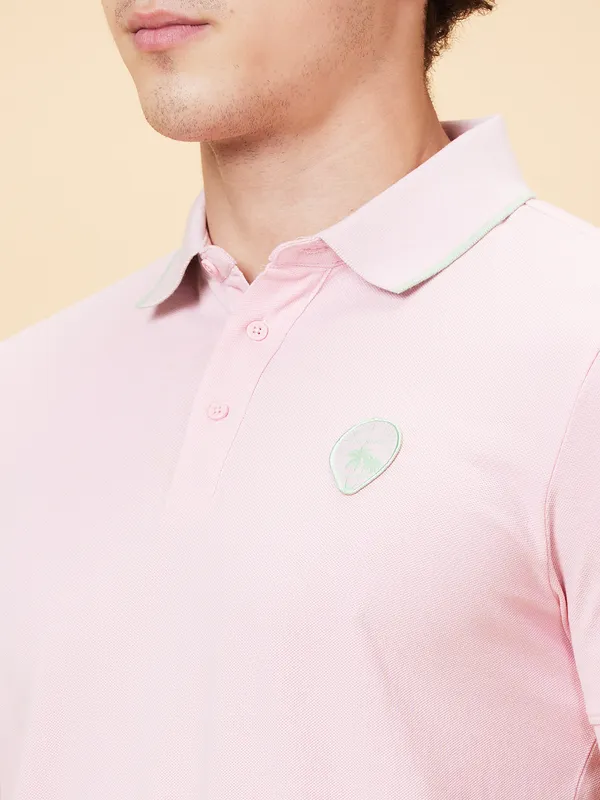 Being Human Clothing Men Regular Fit T-Shirts-Powder Pink