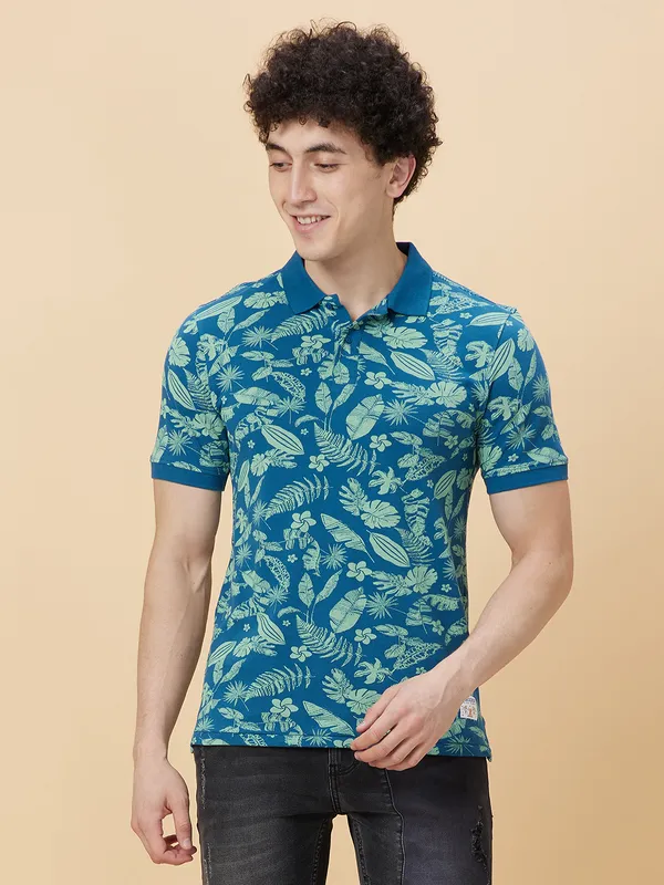 Being Human Men Regular Fit T-Shirts-Deep Ocean