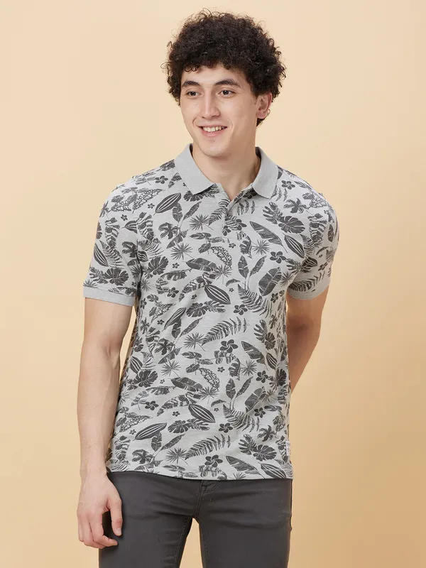 Being Human Men Regular Fit T-Shirts-Lt.Grey