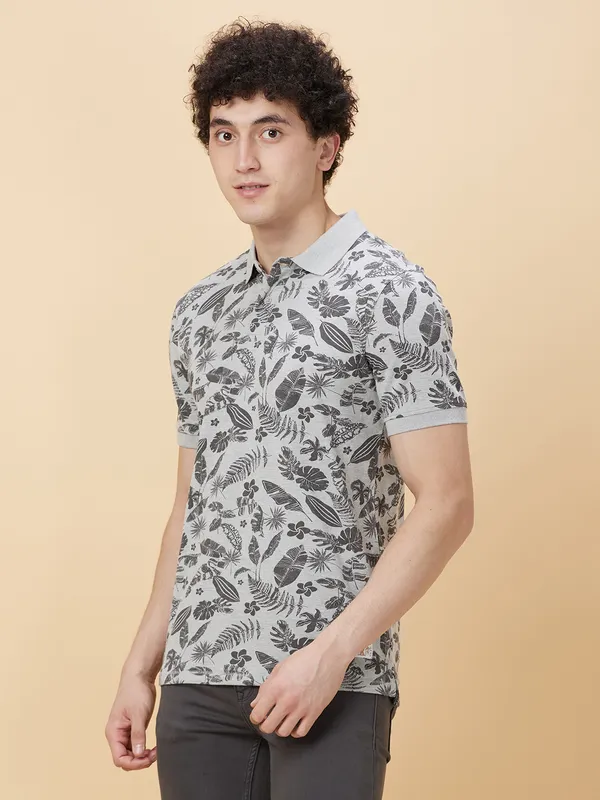 Being Human Men Regular Fit T-Shirts-Lt.Grey