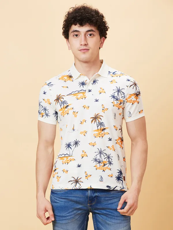 Being Human Clothing Men Regular Fit T-Shirts-Snow White