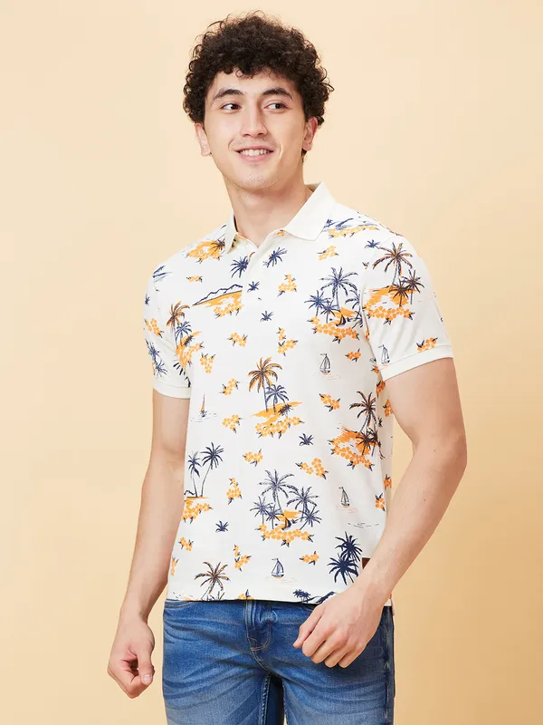 Being Human Clothing Men Regular Fit T-Shirts-Snow White
