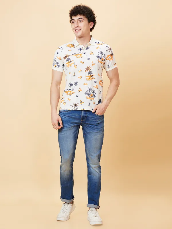 Being Human Clothing Men Regular Fit T-Shirts-Snow White