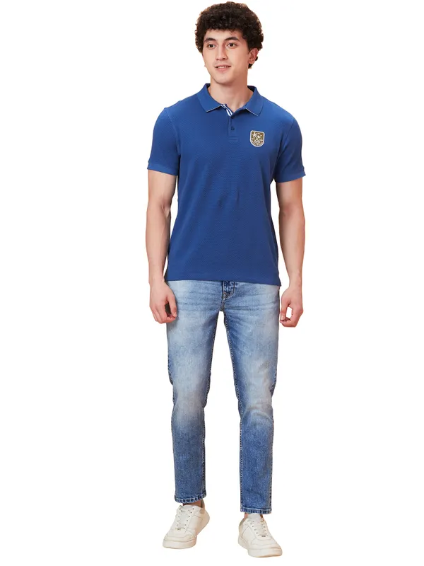 Being Human Clothing Men Regular Fit T-Shirts-Midlight Blue