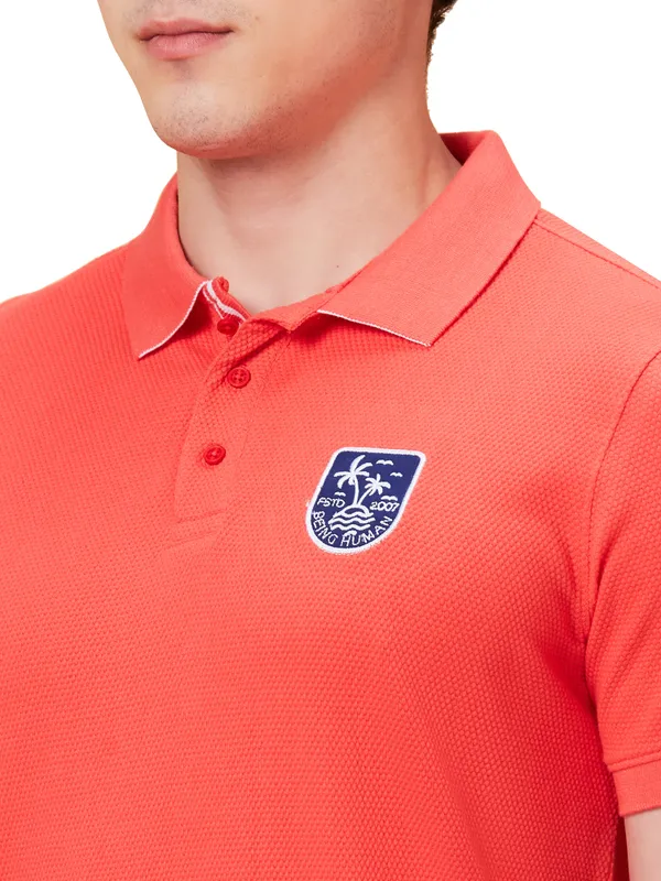 Being Human Clothing Men Regular Fit T-Shirts-Rediant Red