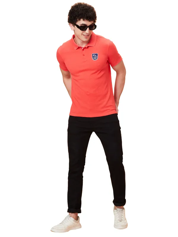 Being Human Clothing Men Regular Fit T-Shirts-Rediant Red