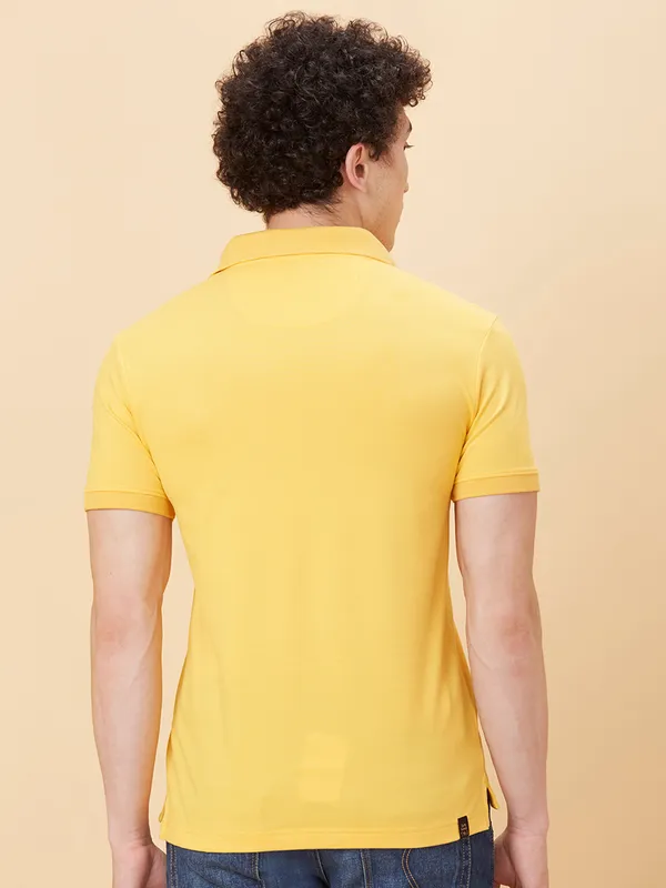 Being Human Men Regular Fit T-Shirts-Yellow