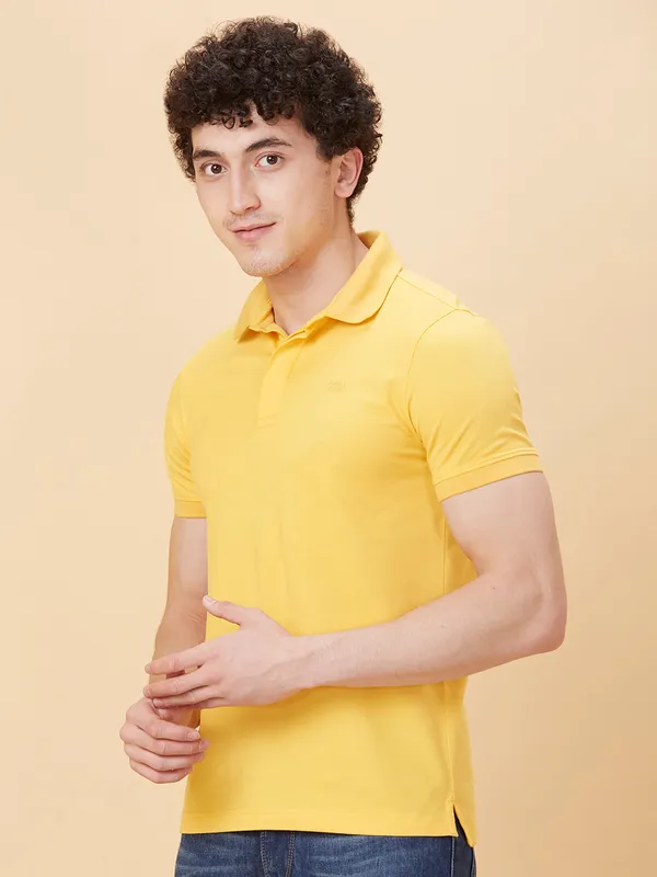 Being Human Men Regular Fit T-Shirts-Yellow
