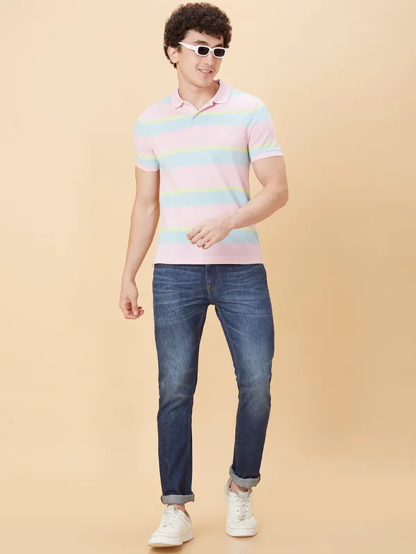 Being Human Clothing Men Regular Fit T-Shirts-Pastel Pink