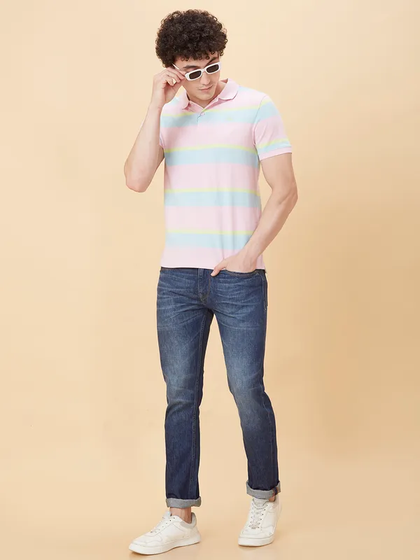 Being Human Clothing Men Regular Fit T-Shirts-Pastel Pink