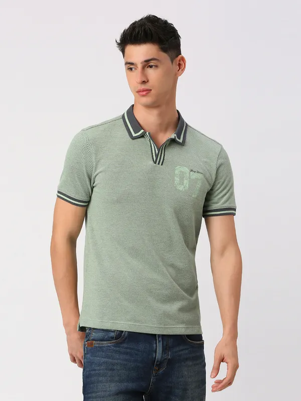 Being Human Men Regular Fit T-Shirts-Green Foam