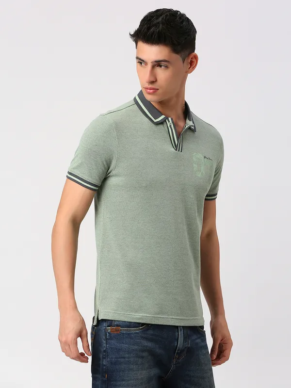 Being Human Men Regular Fit T-Shirts-Green Foam