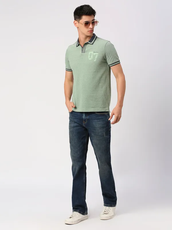 Being Human Men Regular Fit T-Shirts-Green Foam