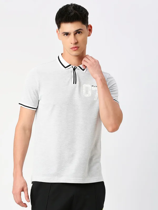 Being Human Men Regular Fit T-Shirts-Grey