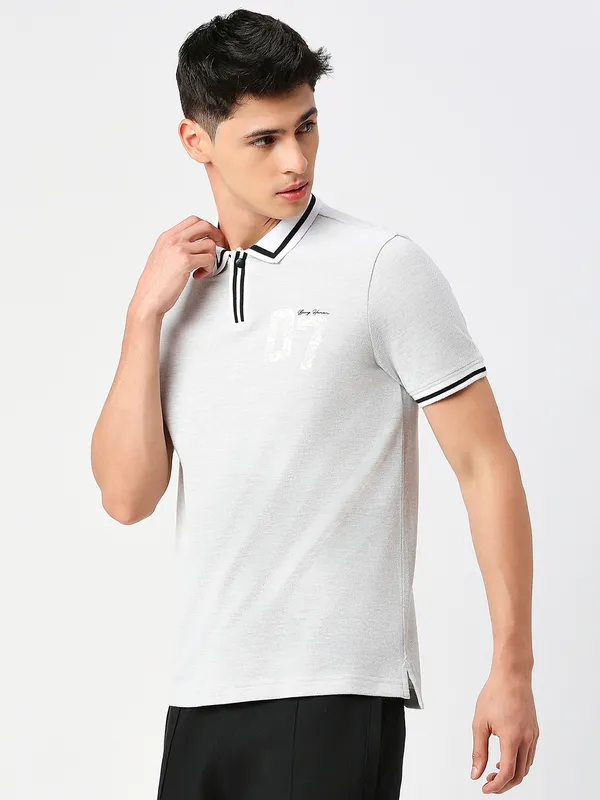 Being Human Men Regular Fit T-Shirts-Grey