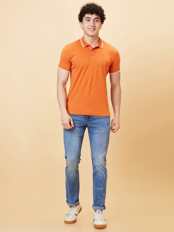 Being Human Clothing Men Regular Fit T-Shirts-Rust