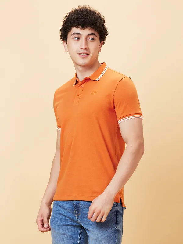 Being Human Clothing Men Regular Fit T-Shirts-Rust