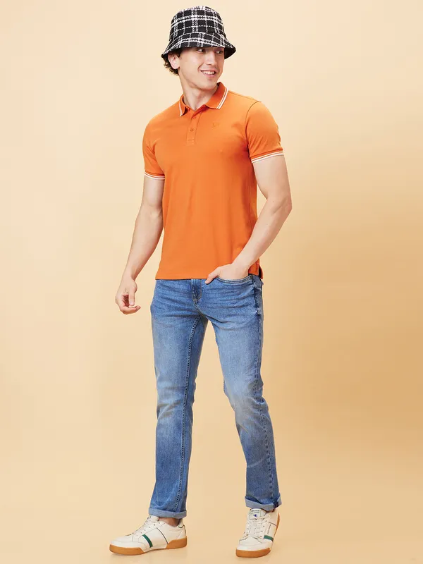 Being Human Clothing Men Regular Fit T-Shirts-Rust