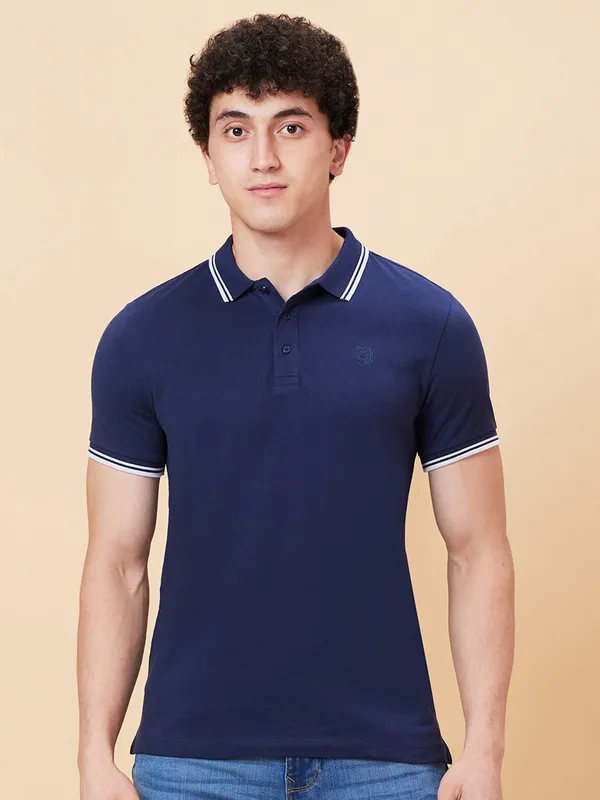 Being Human Men Regular Fit T-Shirts-Navy