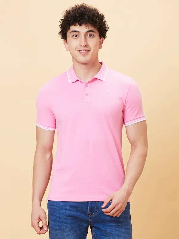 Being Human Men Regular Fit T-Shirts-Sachet Pink