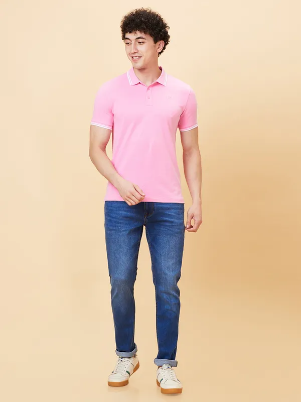 Being Human Men Regular Fit T-Shirts-Sachet Pink